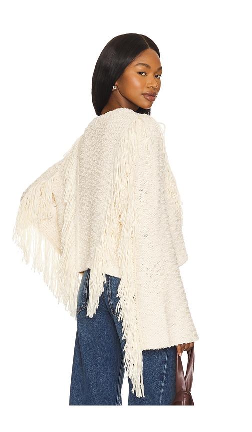 Tularosa Ibone Fringe Sweater in Beige by TULAROSA