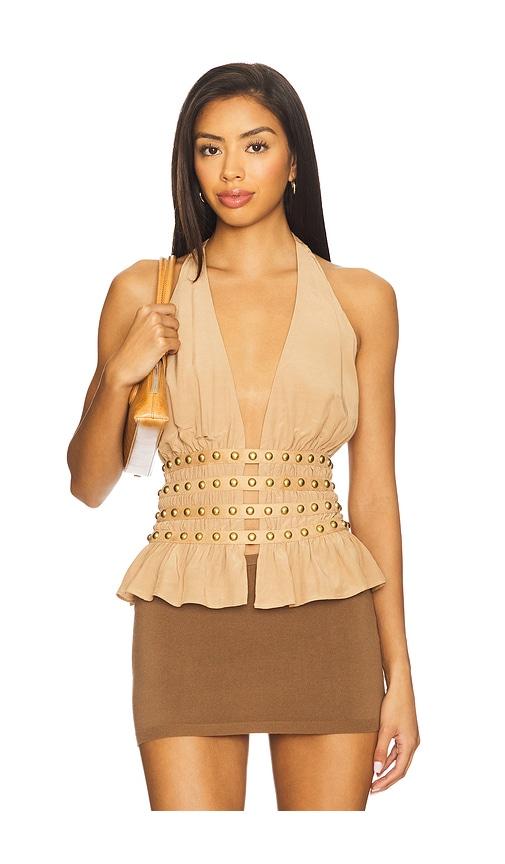 Tularosa Jaclyn Top in Tan by TULAROSA