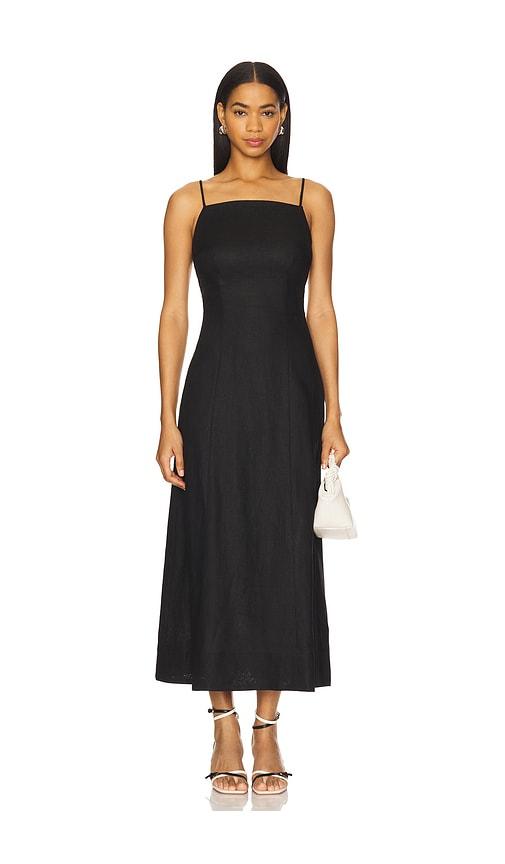 Tularosa Jaxi Midi Dress in Black by TULAROSA