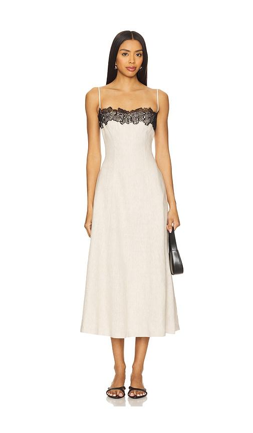 Tularosa Jia Midi Dress in Neutral by TULAROSA