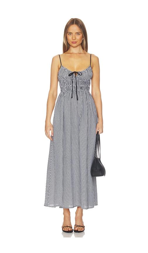 Tularosa Josie Midi Dress in Black,White by TULAROSA
