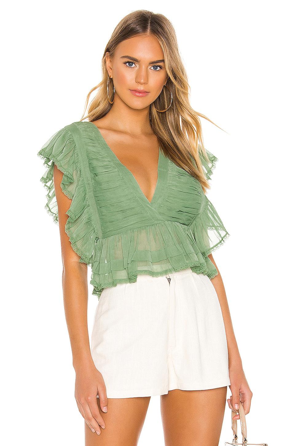 Tularosa Kaia Top in Green by TULAROSA
