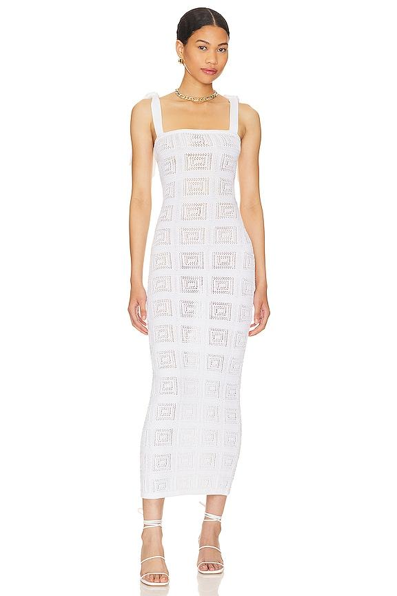 Tularosa Keani Open Back Dress in White by TULAROSA