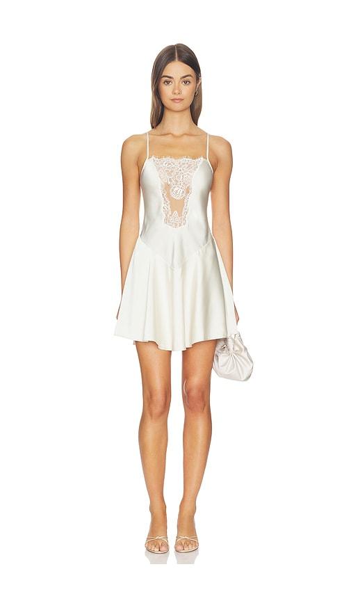 Tularosa Liora Mini Dress in Beige by TULAROSA