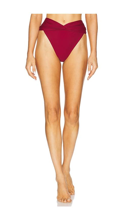 Tularosa Lucci High Waist Bottom in Burgundy by TULAROSA