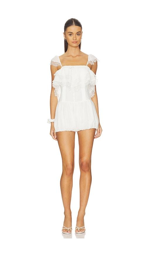 Tularosa Marisa Romper in White by TULAROSA