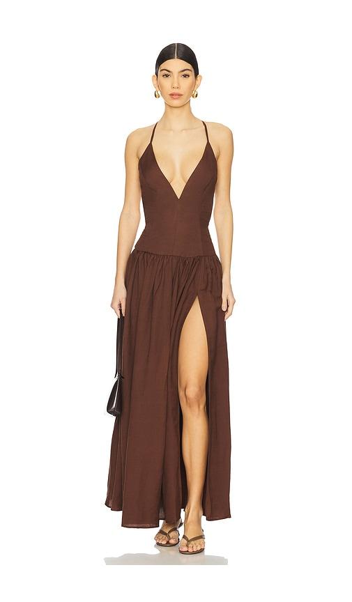 Tularosa Saylor Maxi Dress in Chocolate by TULAROSA