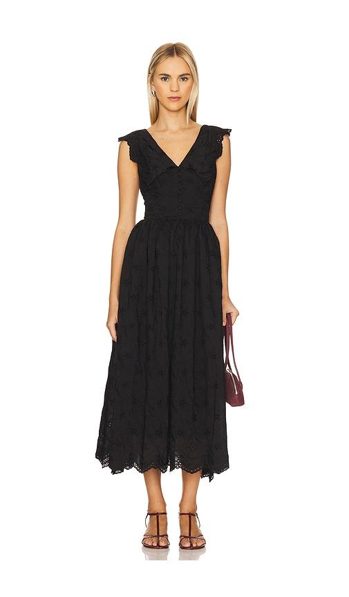 Tularosa Sofie Midi Dress in Black by TULAROSA