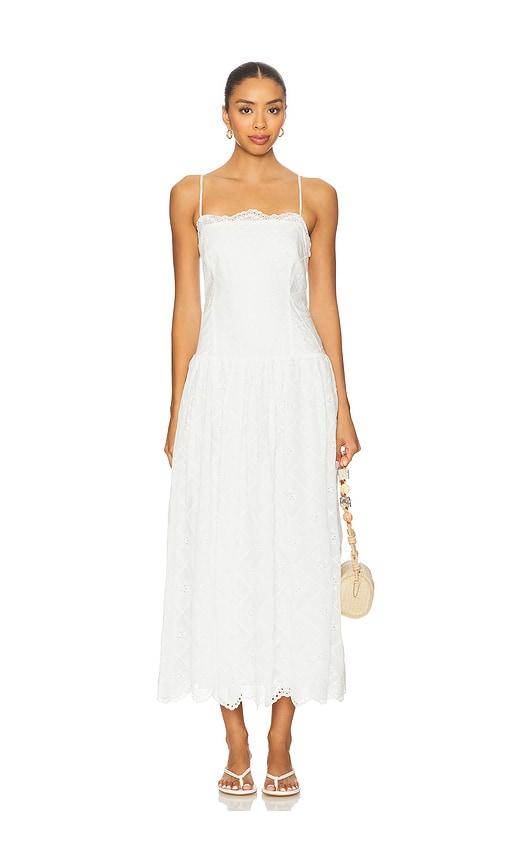Tularosa Sofiya Midi Dress in White by TULAROSA