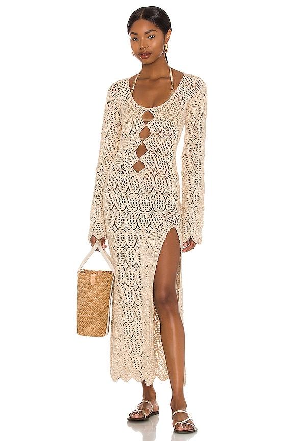 Tularosa Tarik Maxi Dress in Neutral by TULAROSA