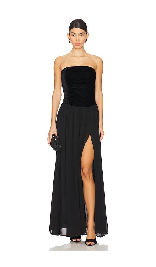Tularosa Taylor Velvet Gown in Black by TULAROSA