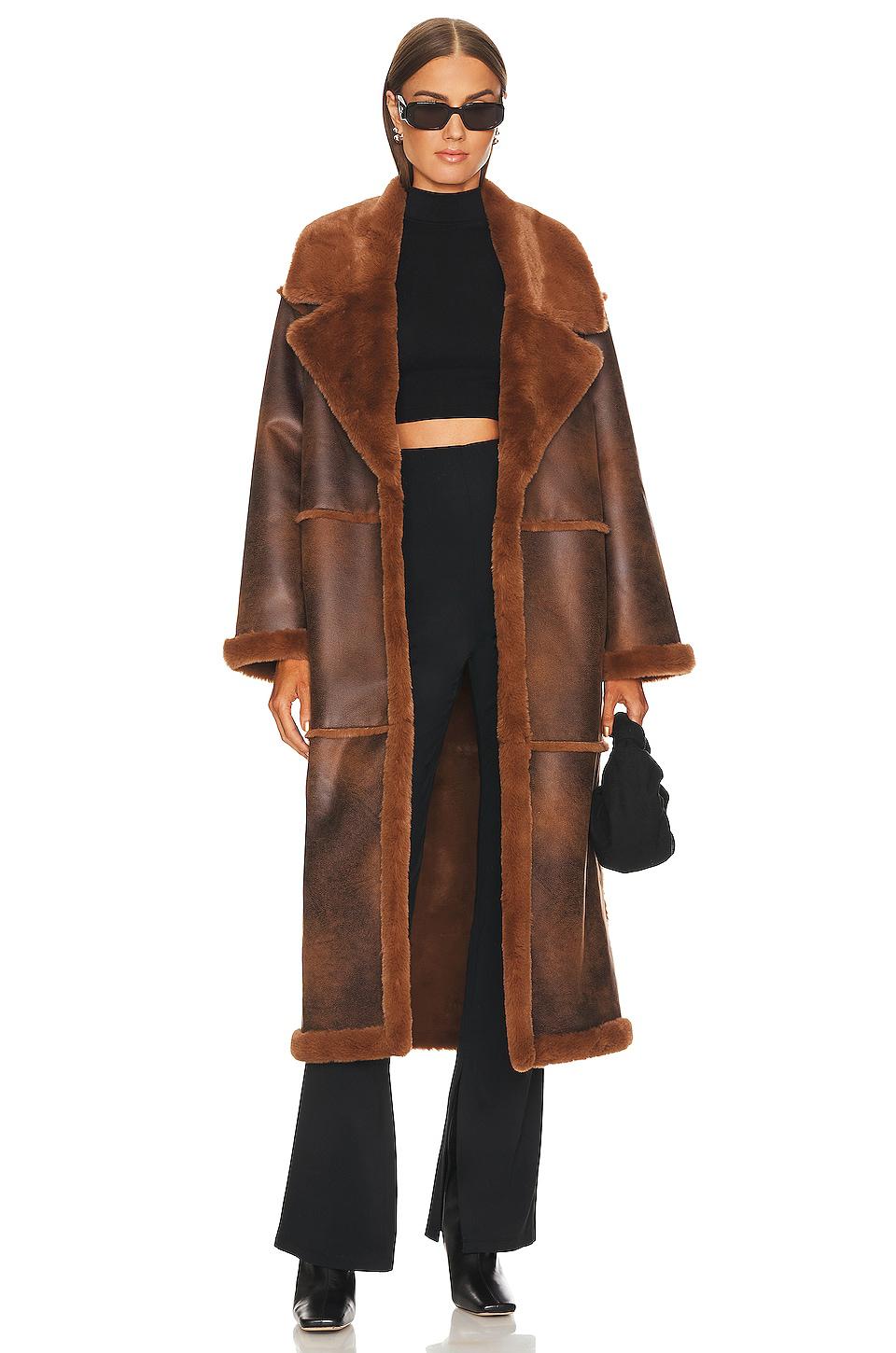 Tularosa x Marianna Hewitt Belen Coat in Brown by TULAROSA