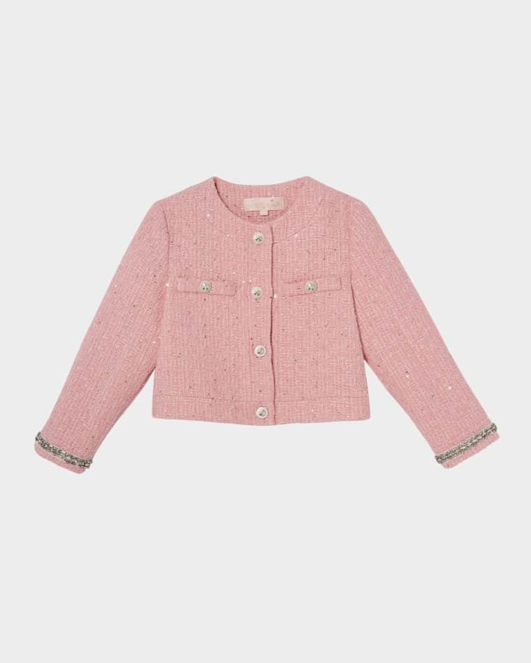 Girl's Audrey Sequined Boucle Jacket, Size 3-14 by TUTU DU MONDE