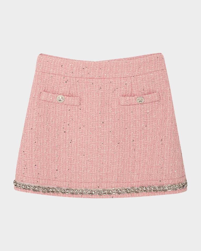 Girl's Audrey Sequined Boucle Mini Skirt, Size 3-7 by TUTU DU MONDE