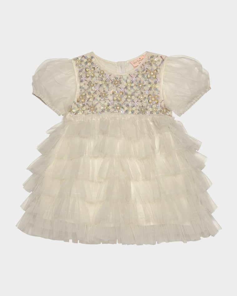 Girl's Bebe Meadow Embellished Tulle Dress, Size Newborn-24M by TUTU DU MONDE