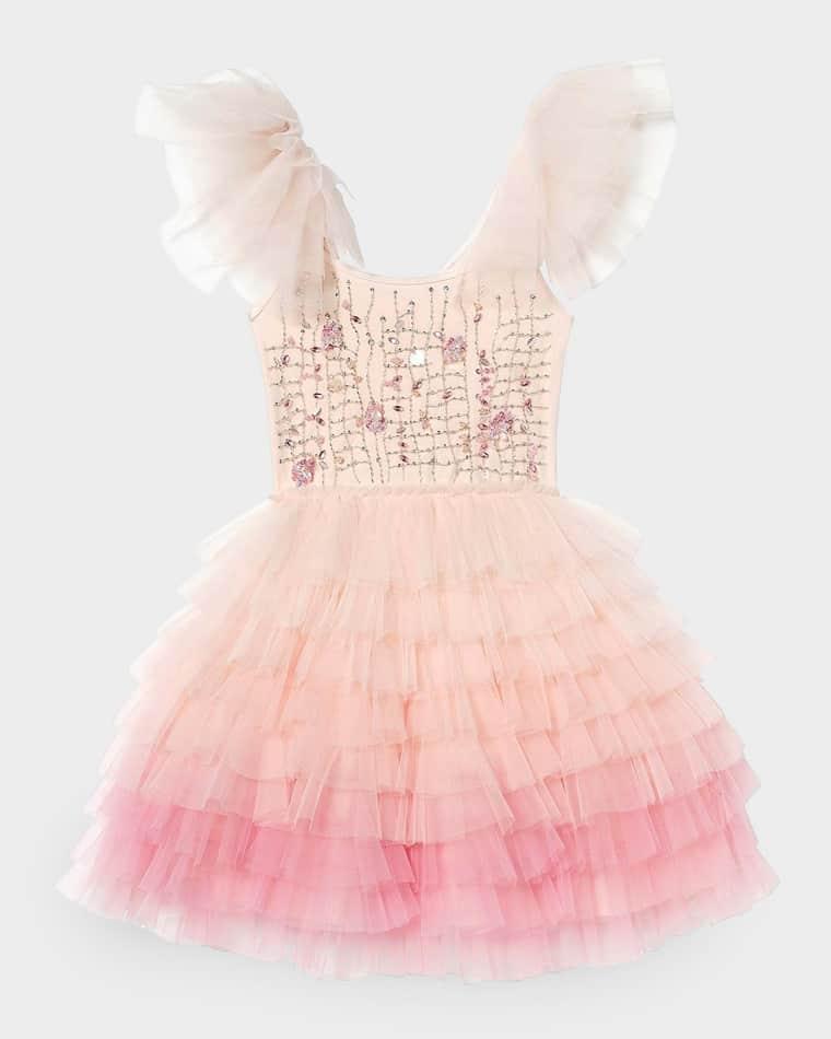 Girl's Coral Cascade Tutu Dress, Size 2-11 by TUTU DU MONDE