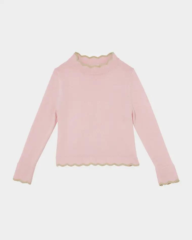 Girl's Skyway Scalloped Wool Knit Top, Size 3T-9 by TUTU DU MONDE