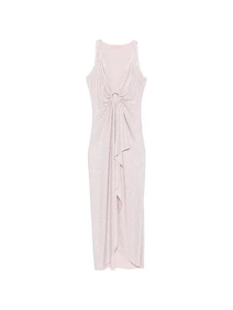 ring-detail draped maxi dress by TWENTY FOURHAITCH