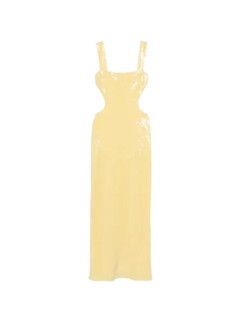 sequin cut-out long dress by TWENTY FOURHAITCH
