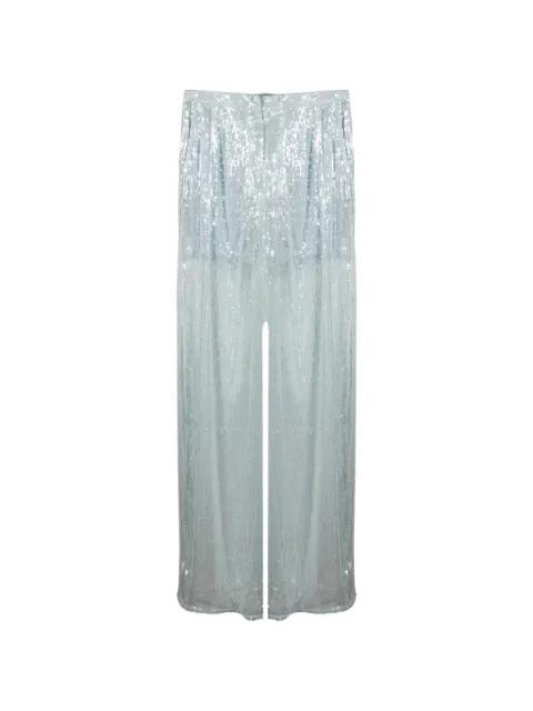 sequin-embellished satin-detail trousers by TWENTY FOURHAITCH