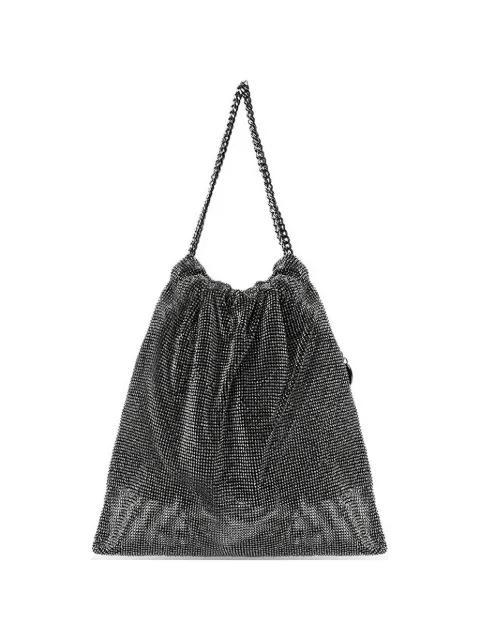 strass mesh drawstring shoulder bag by TWENTY FOURHAITCH