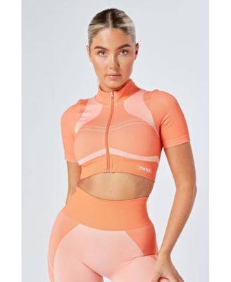 Women's Recycled Colour Block Zip-up Crop Top by TWILL ACTIVE