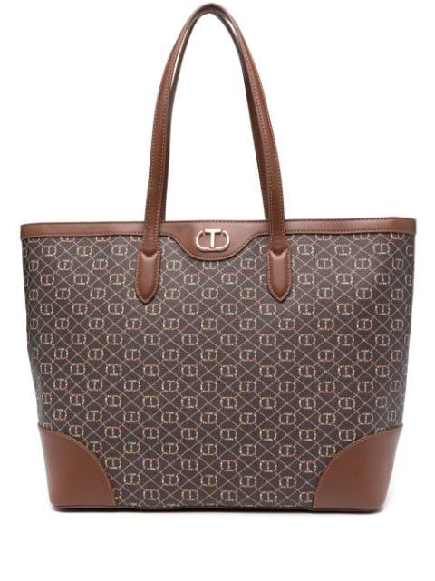 Floral T-print tote bag by TWINSET