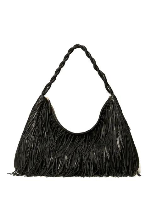 Liliane fringed woven large shoulder bag by TWINSET