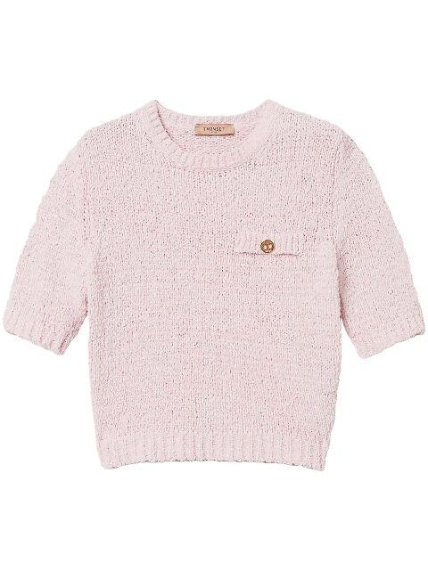 Oval T button cropped jumper by TWINSET