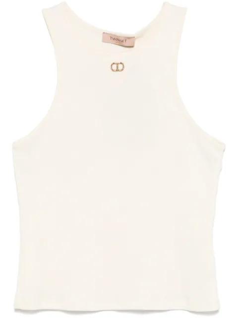 Oval T fine-ribbed tank top by TWINSET