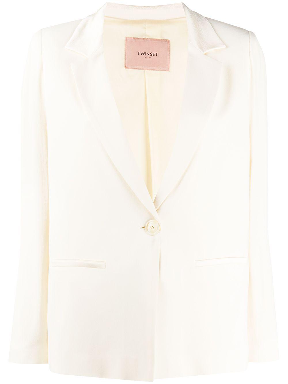 V-neck cropped sleeve blazer by TWINSET