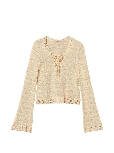 V-neck knitted blouse by TWINSET