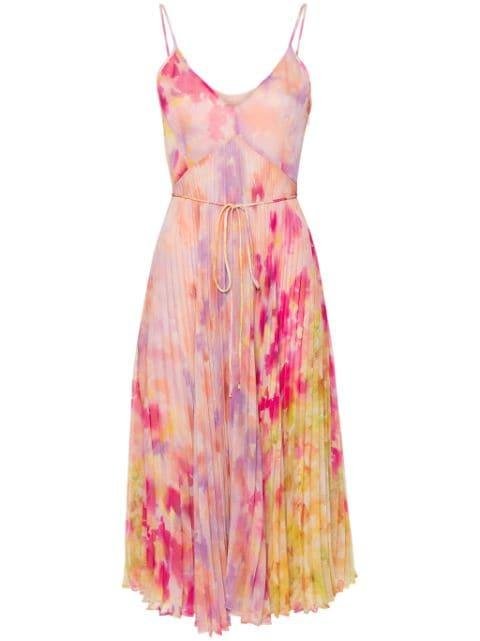 abstract-print pleated midi dress by TWINSET