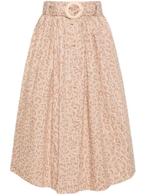 animal-print cotton midi skirt by TWINSET