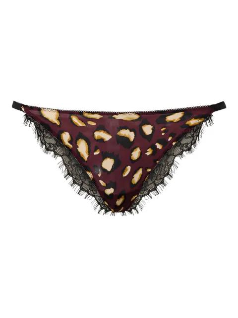 animal-print lace-trimmed briefs by TWINSET