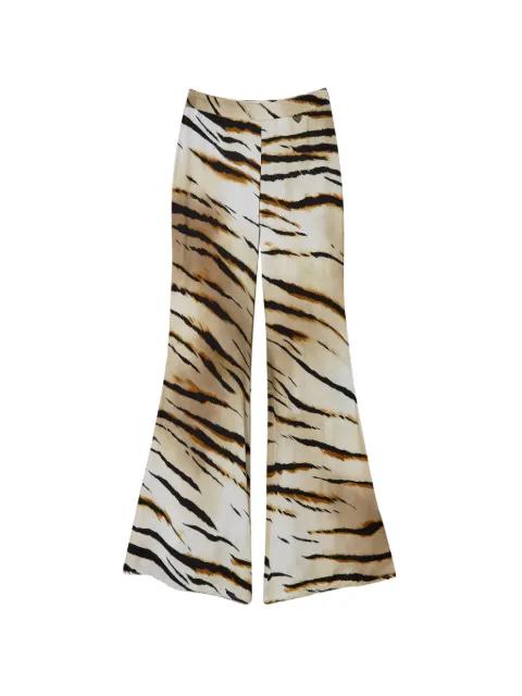 animal-print twill trousers by TWINSET