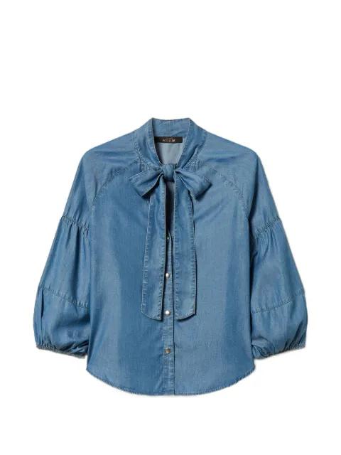balloon-sleeved denim shirt by TWINSET