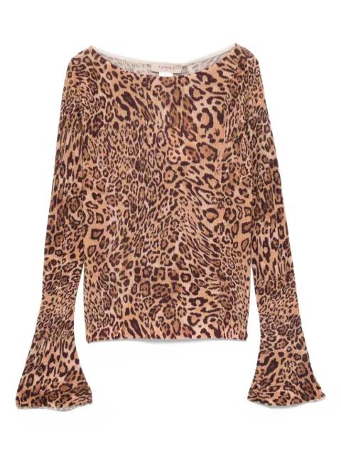 bell-sleeve leopard-print top by TWINSET