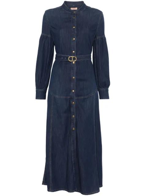 belted denim long dress by TWINSET