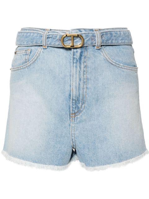 belted denim shorts by TWINSET