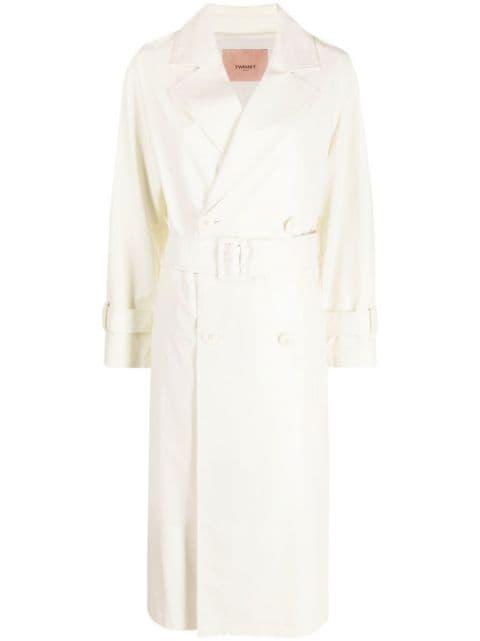 belted double-breasted coat by TWINSET