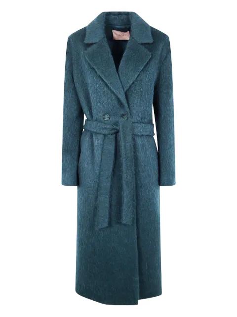 belted double-breasted coat by TWINSET