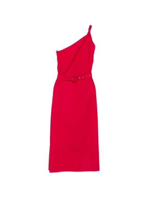 belted one-shoulder midi dress by TWINSET