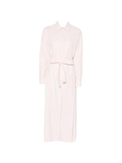 belted pleated shirt dress by TWINSET
