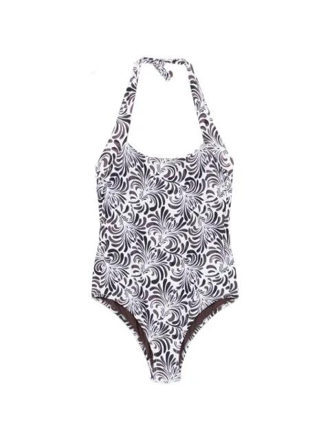 botanical-print halterneck swimsuit by TWINSET
