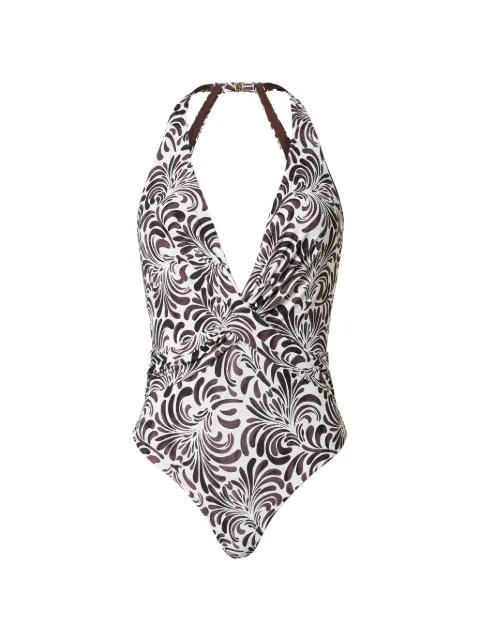 botanical-print swimsuit by TWINSET