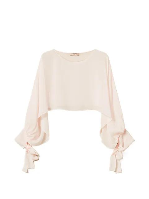 bow-detail cropped blouse by TWINSET