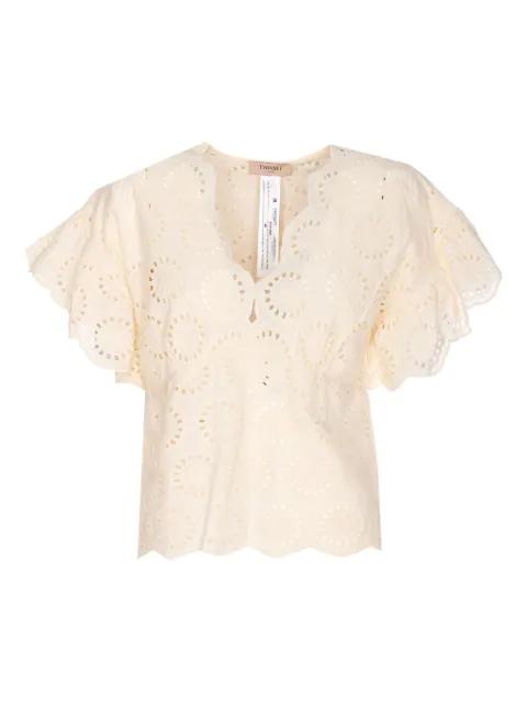 broderie-anglaise blouse by TWINSET