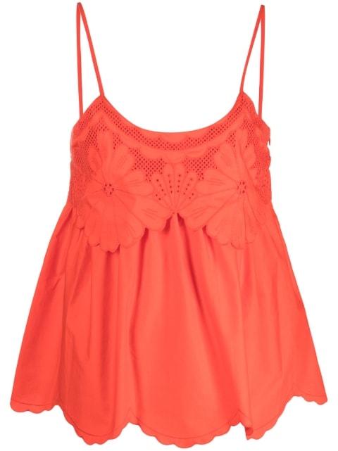 broderie anglaise poplin top by TWINSET