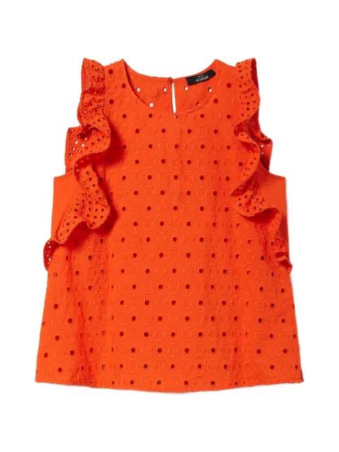 broderie-anglaise ruffled top by TWINSET
